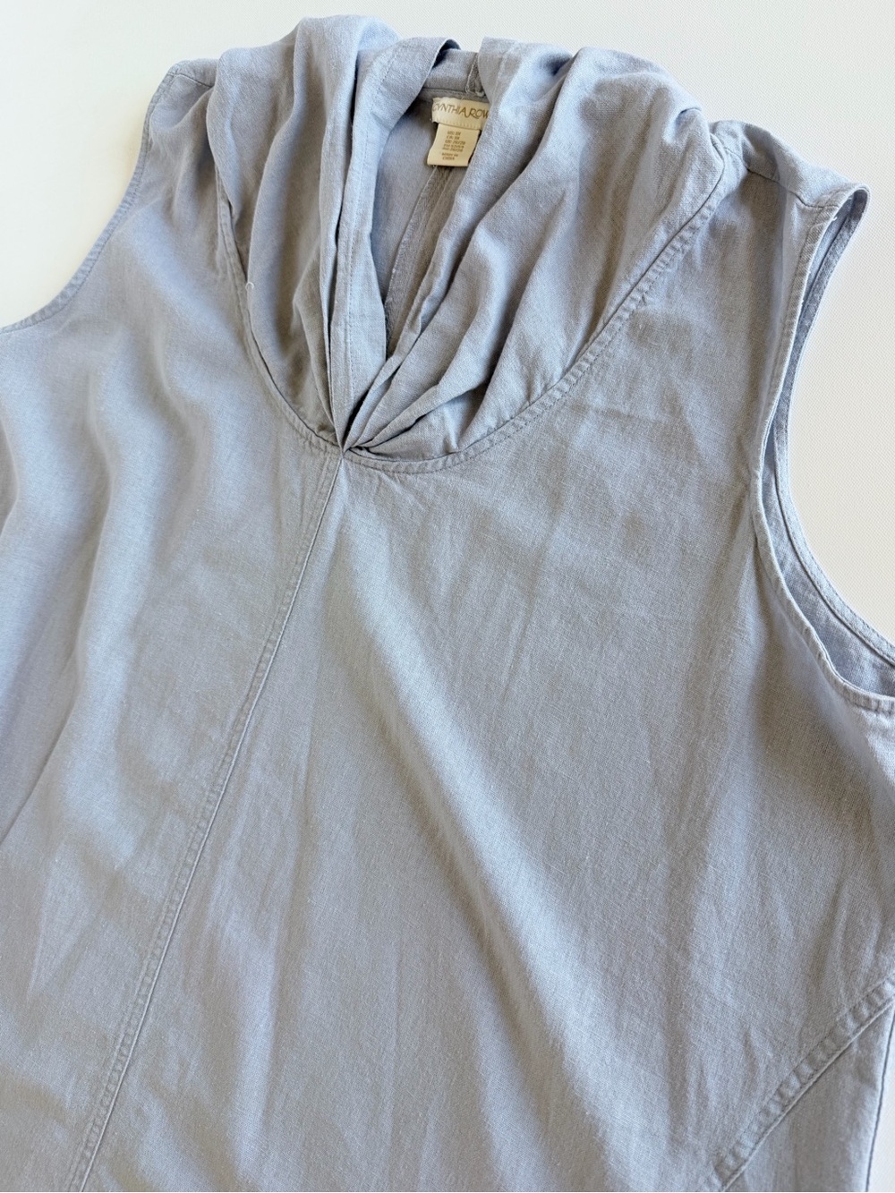 Cynthia Rowley 55% Linen Hooded Cowl Neck Asymmetrical Lagenlook Dress 3X - Picture 9 of 11